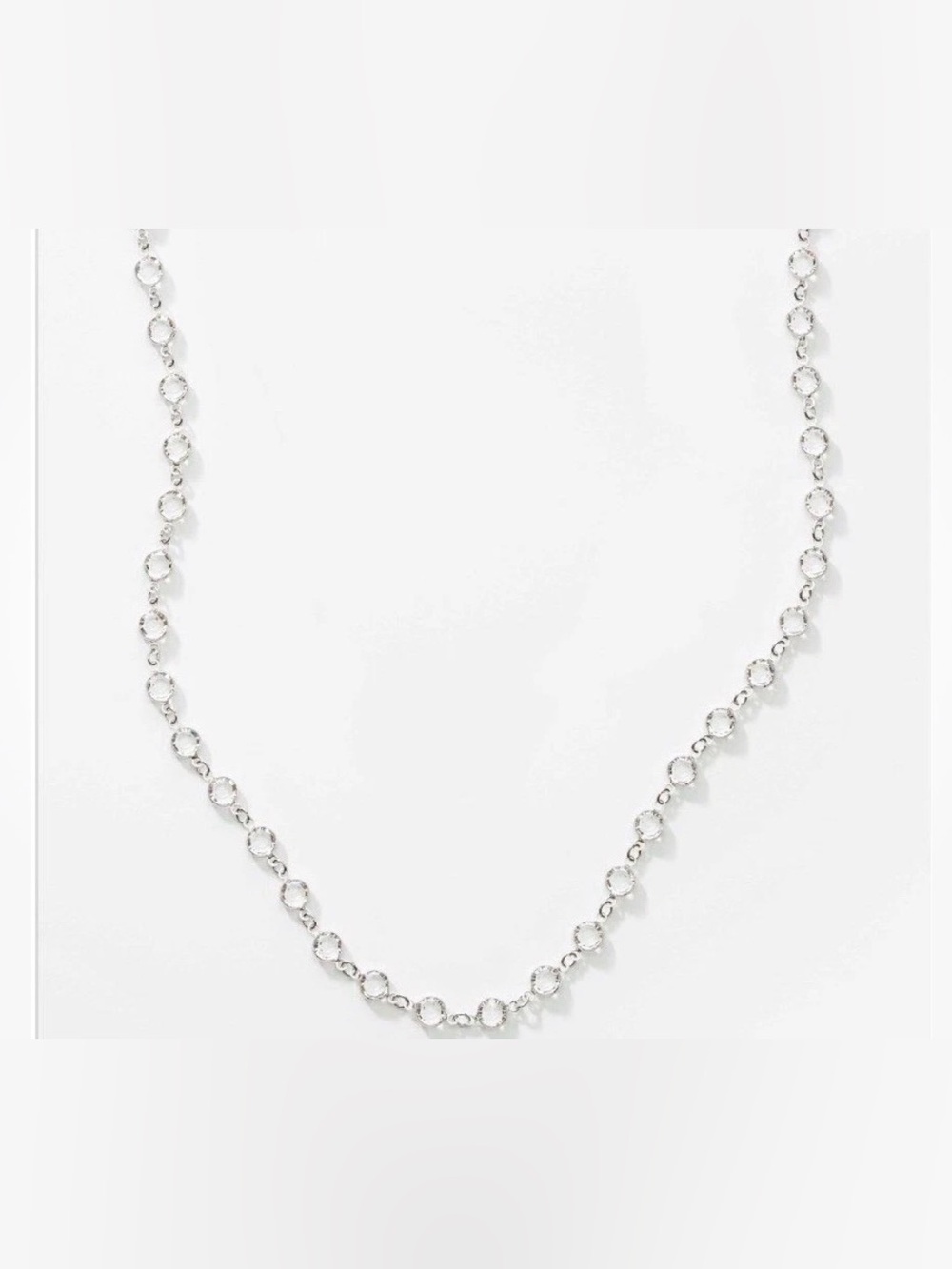 Touchstone Crystal CHANELLE necklace rhodium plated white Swarovski crystals NIB